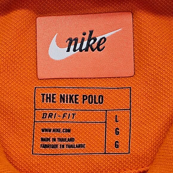 The Nike Polo Shirt Mens Large Orange Dri Fit Short Sleeve - Picture 8 of 12